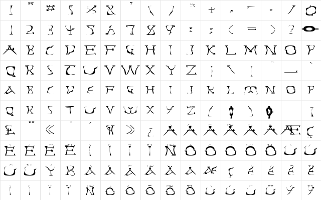 FZ WARPED 14 EX Normal  glyph index