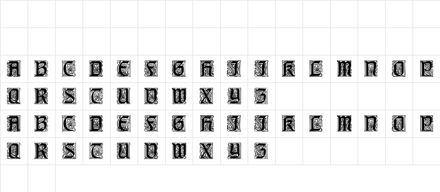 Carrick Regular  glyph index