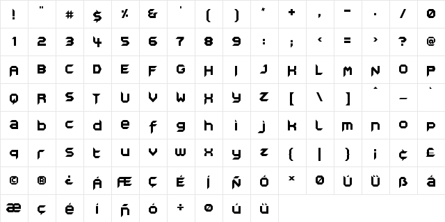 zimbawee eYe/FS Regular  glyph index