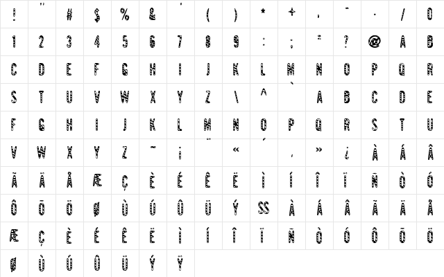 Giant Tigers Regular  glyph index