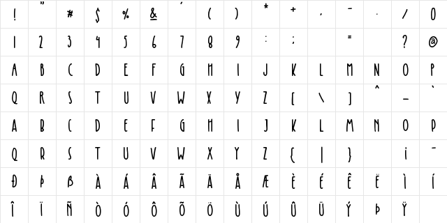 Keisya Regular  glyph index