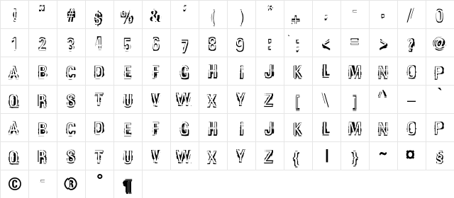 GarbedgeGrotesqueC Regular  glyph index
