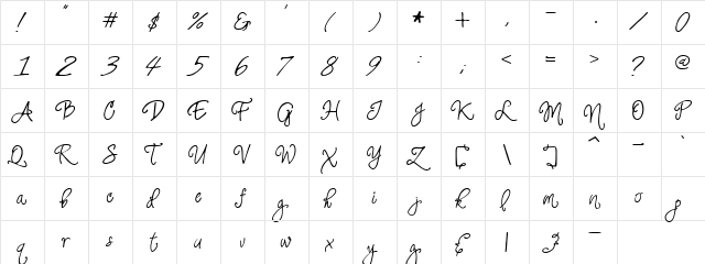 PC Looped Regular  glyph index