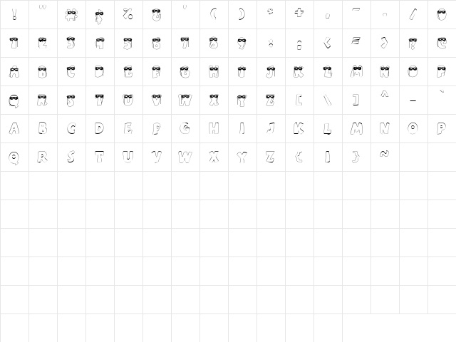 LD Masquerade Regular  glyph index