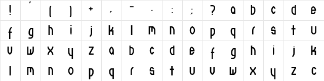 Kryptonic Regular  glyph index