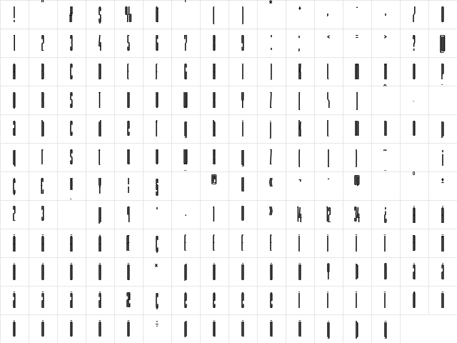 Briem Akademi Std Black Compressed  glyph index