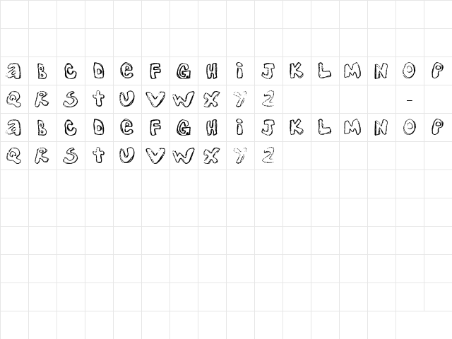 One Lousy Bottom Regular  glyph index