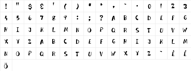 Invader Candy Regular  glyph index