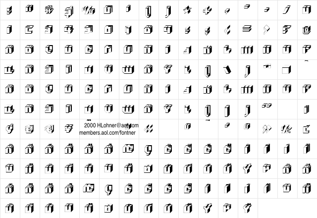 BlockUp Regular  glyph index