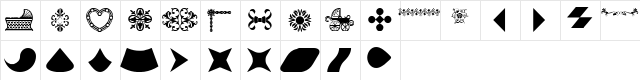 Design Dings 4 Regular  glyph index