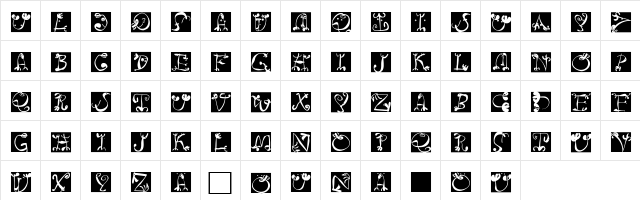 CircusBoldSquaresInvers Regular  glyph index