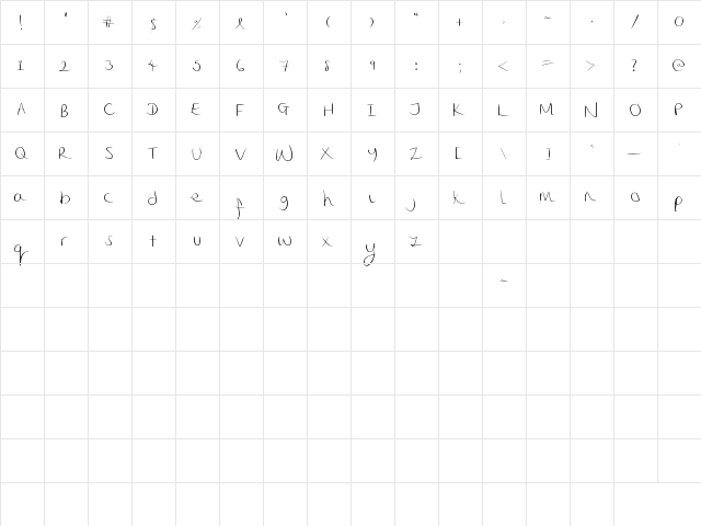 sarah is sober Regular  glyph index