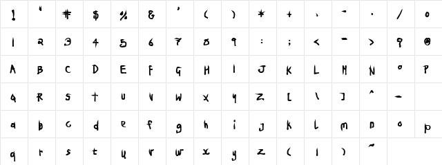 Chelsea Regular  glyph index