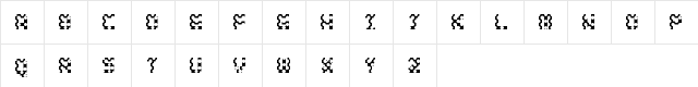 holey Regular  glyph index