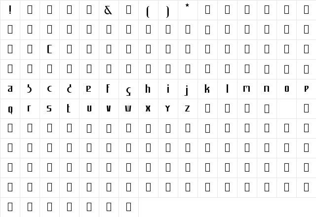 Carannorov Regular  glyph index