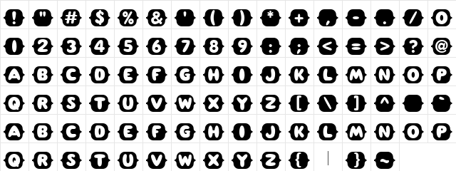 CK Bubblinks Regular  glyph index