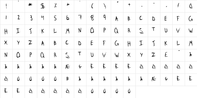 Stridslysten Medium  glyph index