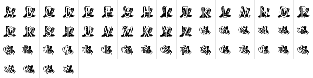 JNKCOWBOY Regular  glyph index