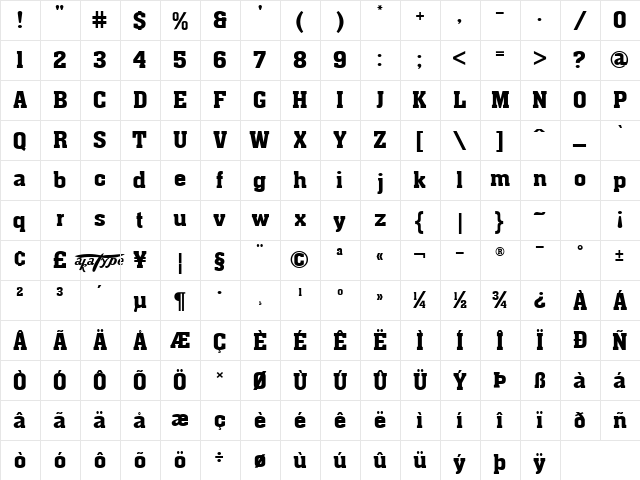 akaChen Regular  glyph index