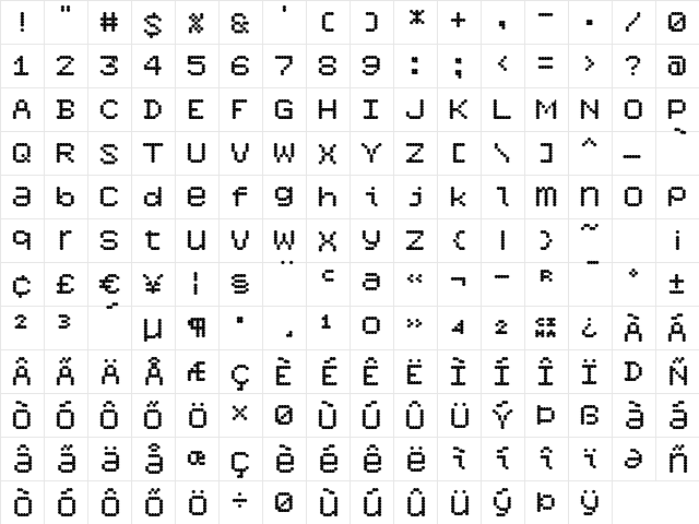 6x7oct Alternate Black  glyph index