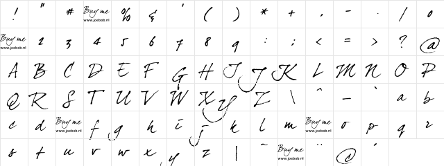 dearJoe four Regular  glyph index