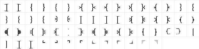 Lisboa Dingbats Bracket Regular  glyph index