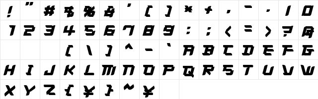 PB008 HIGHWAY STAR 2003 Regular  glyph index