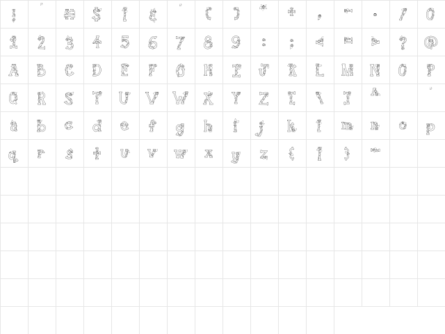 CK Trellis Regular  glyph index