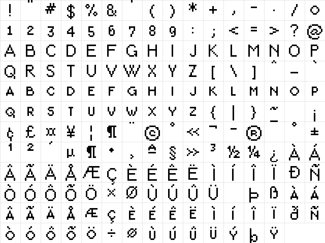 UF PT Forum Small Caps Regular  glyph index