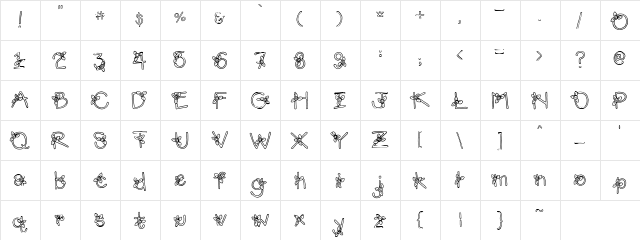 PC Flower Girl Regular  glyph index