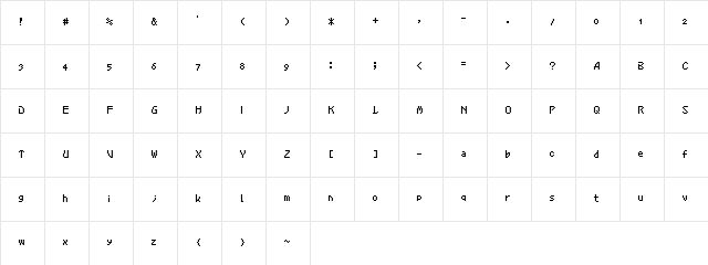 Final Fantasy I GBAa Regular  glyph index