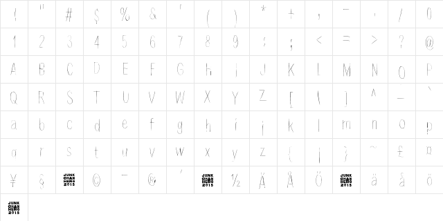 Because the night Regular  glyph index