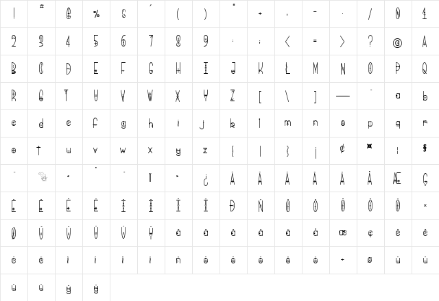 Bring me That Glyph Regular  glyph index