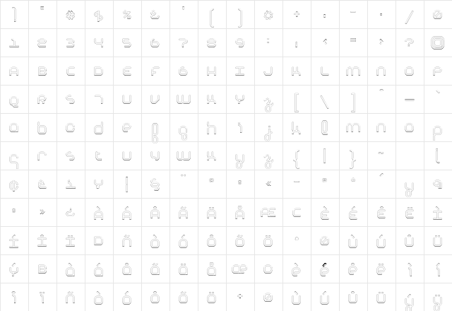Basis MediumOutline  glyph index