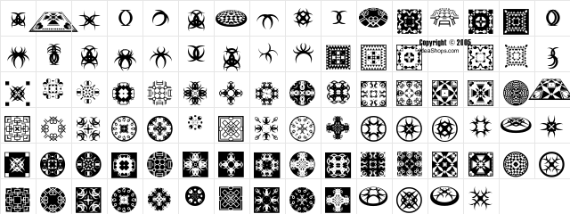 FontCo Designs 2 Regular  glyph index