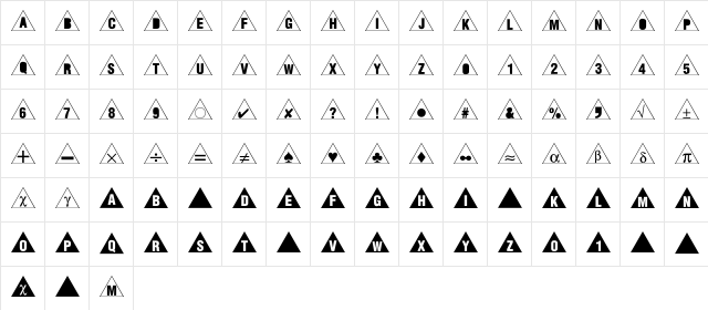 Bullets3 Regular  glyph index