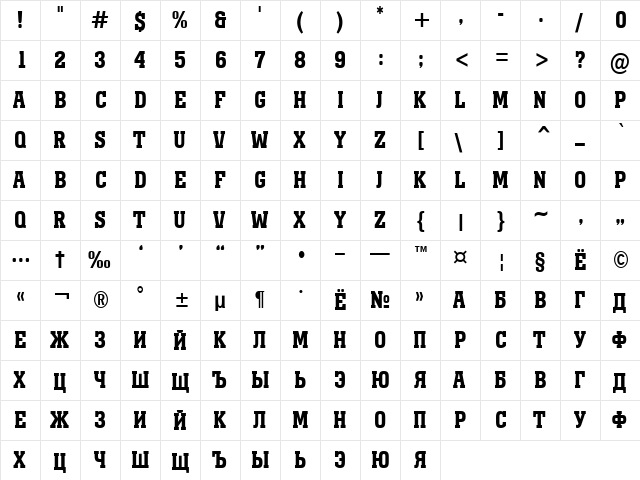 a_MonumentoTitulNr Bold  glyph index