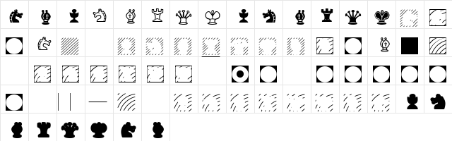 XKiddyChessFont Regular  glyph index
