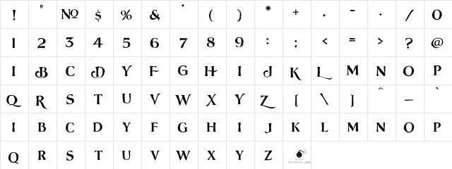 LHF Lakeside Regular 2 Regular  glyph index