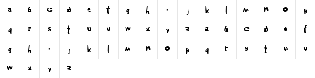 Bruce Normal  glyph index