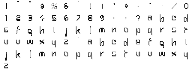 Clippin-Normal Regular  glyph index