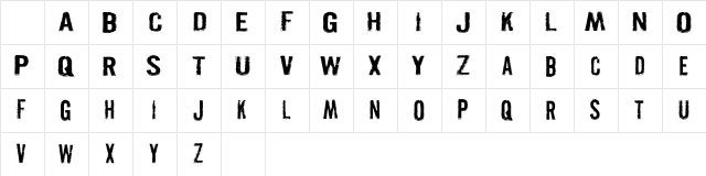 Pistolgrip Regular  glyph index