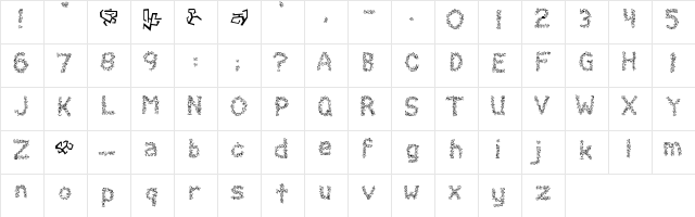 Clawless Regular  glyph index