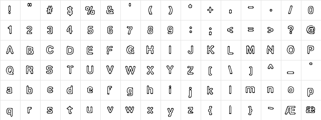 Ubiquity BRK Regular  glyph index