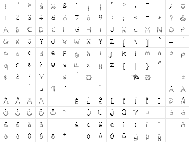 Dark Bastion Unfilled Regular  glyph index