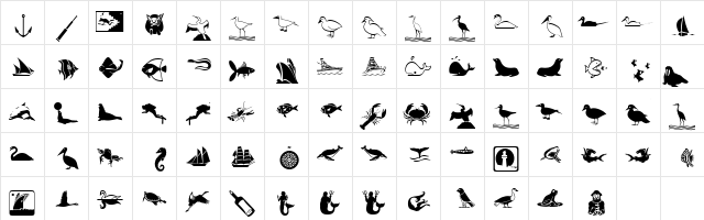 Maritime BT Regular  glyph index