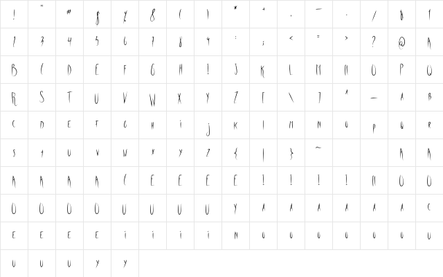 Cirrus Wisp Regular  glyph index
