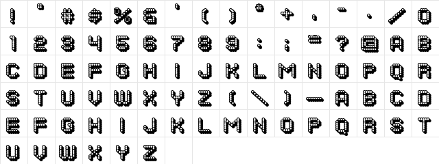 Dots All For Now 3D JL Regular  glyph index