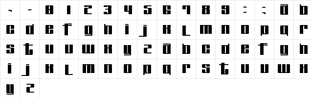 New Regular  glyph index