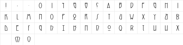 Reverberate Bold  glyph index
